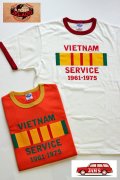 「JELADO」 Vietnam Service Tee ジェラード　ベトナムサービス 半袖プリント　リンガーTシャツ JPT-1503 [バニラ・フレッシュオレンジ]