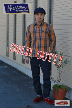 画像7: 「Pherrows」 フェローズ ヘヴィーネルシャツ 15W-720WS [オレンジ]