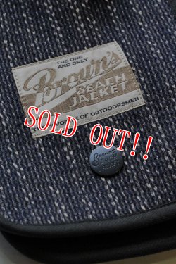 画像2: 「Browns BEACH」 BBJ6-007 MUFFLER by FULLCOUNT ブラウンズビーチ　マフラー フルカウント社製 [ネイビーストライプ]