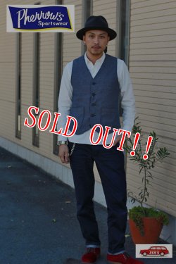 画像6: 「Pherrows」 フェローズ インディゴコットンツイードベスト 3ピースシリーズ P3V [グレー]