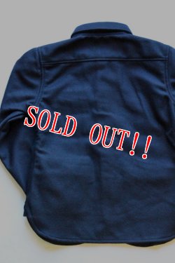 画像2: 「Pherrows」 フェローズ メルトン ハンティングシャツジャケット CPO 15W-PHW1 [ネイビー]