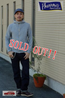 画像9: 「Pherrows」 フェローズ キルティング ハイネック フルジップパーカー 15W-PQPK1 [グレー・ブラック・ネイビー]