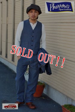 画像10: 「Pherrows」 フェローズ インディゴコットンツイードベスト 3ピースシリーズ P3V [グレー]