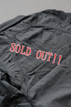 画像8: 「Pherrows」 フェローズ インディゴ ラウンドヨークワークシャツ 15W-770WS-ST [グレー]