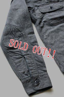 画像6: 「Pherrows」 フェローズ インディゴ ラウンドヨークワークシャツ 15W-770WS-ST [グレー]