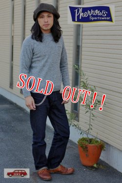 画像7: 「Pherrows」 フェローズ ポケ付き クルーネックニット シェットランドセーター 15W-PJPS1 [杢グレー]