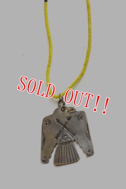 画像6: 「J.AUGUR DESIGN」 Beaded Necklace Silver Charm ジュディーオーガーデザイン ビーズネックレス サンダーバード シルバーチャーム  [レッド・ブラック・イエロー]