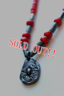 画像2: 「Mt.hill」 マウントヒル ナゲットトップ  アンティークホワイトハート シルバービーズネックレス [mh15pd09]