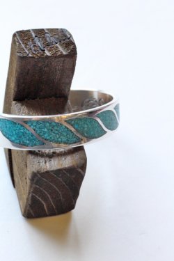 画像3: 「Mt.hill」 マウントヒル チップインレイバングル ワイド ブルー （スリーピングビューティーターコイズ） [mh15bl09] 