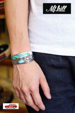 画像9: 「Mt.hill」 マウントヒル チップインレイバングル ワイド ブルー （スリーピングビューティーターコイズ） [mh15bl09] 