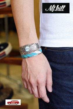 画像8: 「Mt.hill」 マウントヒル チップインレイバングル ワイド ブルー （スリーピングビューティーターコイズ） [mh15bl09] 