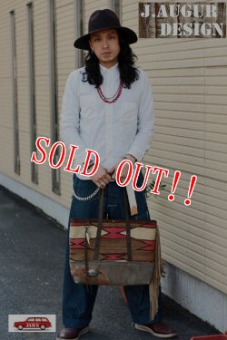 画像10: 「J.AUGUR DESIGN」 NAVAJO MEDIUM TOTE BAG ジュディーオーガーデザイン ナバホ バケット フリンジ ミデアム トートバッグ 20160308-1 [ナバホブランケット×レザー]
