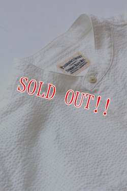 画像3: 「Pherrows」　フェローズ バンドカラーシャツ コットンシアサッカー 襟無し 16S-791WS  [ホワイト]