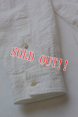 画像7: 「Pherrows」　フェローズ バンドカラーシャツ コットンシアサッカー 襟無し 16S-791WS  [ホワイト]