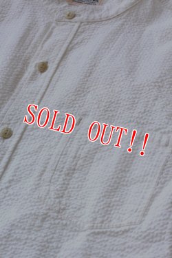 画像4: 「Pherrows」　フェローズ バンドカラーシャツ コットンシアサッカー 襟無し 16S-791WS  [ホワイト]