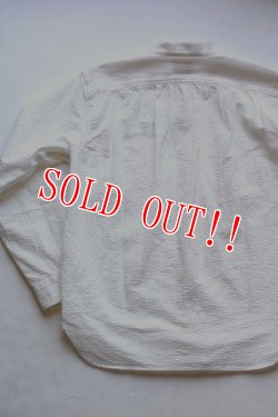 画像2: 「Pherrows」　フェローズ バンドカラーシャツ コットンシアサッカー 襟無し 16S-791WS  [ホワイト]