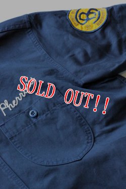 画像4: 「Pherrows」 フェローズ 25周年 コットンリネン カスタムワーク 半袖シャツ 16S-25TH-SHIRTS [ネイビー]