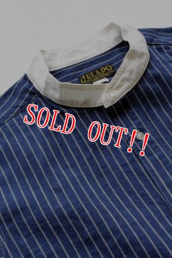 画像3: 「JELADO」 Ellis ジェラード バンドカラーシャツ 襟無し AG12106 [ネイビー]