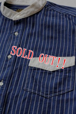 画像4: 「JELADO」 Ellis ジェラード バンドカラーシャツ 襟無し AG12106 [ネイビー]