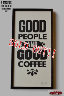 画像1: 「A TWO PIPE PROBLEM」 GOOD PEOPLE & GOOD COFFEE 活版印刷 ポスター 額付き ATPP-P-32 [ブラック]