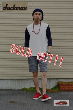 画像6: 「Jackman」　BASEBALL T-SHIRTS  ジャックマン ベースボールTシャツ シルクコットン  JM5723　「オフホワイト×ネイビー」