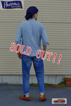 画像9: 「Pherrows」　フェローズ コットンリネン 7分袖 バンドカラーシャツ 17S-P7NC1  [サックスブルー]