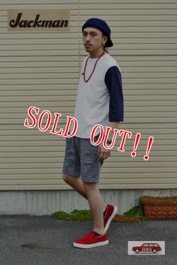 画像7: 「Jackman」　BASEBALL T-SHIRTS  ジャックマン ベースボールTシャツ シルクコットン  JM5723　「オフホワイト×ネイビー」