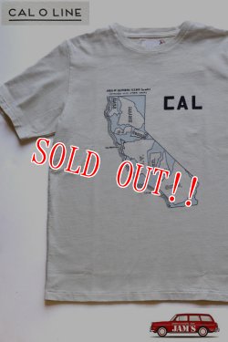 画像1: 「CAL O LINE」 CAL MAP Tee　キャルオーライン カリフォルニアマップ Tシャツ [ホワイト]