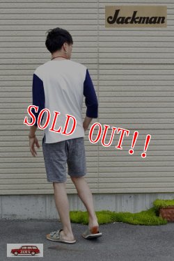 画像7: 「Jackman」　BASEBALL T-SHIRTS  ジャックマン ベースボールTシャツ コットン  JM5757　「ホワイト×ネイビー」