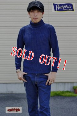 画像8: 「Pherrows」 フェローズ インディゴ タートルネック サーマルロンTee 17W-PTWT1 [インディゴ]