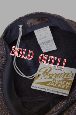 画像6: 「Browns BEACH」× 「THE H.W DOG&CO」 CASQUET HUNTING CAP ブラウンズビーチ キャスケット ハンティングキャップ フルカウント社製  BBJ9-008  [オックスフォードグレー（ブラウン系）]