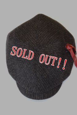 画像2: 「Browns BEACH」× 「THE H.W DOG&CO」 CASQUET HUNTING CAP ブラウンズビーチ キャスケット ハンティングキャップ フルカウント社製  BBJ9-008  [オックスフォードグレー（ブラウン系）]