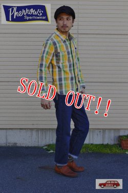 画像7: 「Pherrows」 フェローズ ヘヴィーネルシャツ 17W--720WS [イエロー×オフホワイト]