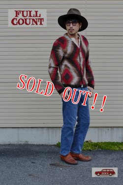 画像12: 「FULLCOUNT」 25th Navajo Mohair Knit Cardigan フルカウント 25周年記念 ナバホ キッドモヘア ネイティブ柄 ニットカーディガン [レッド]