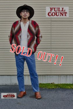 画像11: 「FULLCOUNT」 25th Navajo Mohair Knit Cardigan フルカウント 25周年記念 ナバホ キッドモヘア ネイティブ柄 ニットカーディガン [レッド]