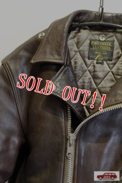 画像3: 「WEB予約不可」「FINE CREEK LEATHERS」 Leon Custom ファインクリークレザーズ レオン カスタム ライダースジャケット ホースハイド FCJK014 [ブラウン]