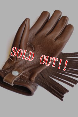 画像6: 「Mt.hill」 Deerskin Glove with Silver Concho マウントヒル ディアスキングローブ シルバーコンチョボタンカスタム [ブラウン]