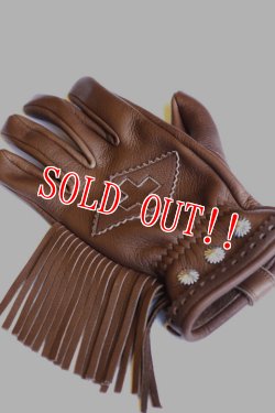 画像2: 「Mt.hill」 Deerskin Glove with Silver Concho マウントヒル ディアスキングローブ シルバーコンチョボタンカスタム [ブラウン]