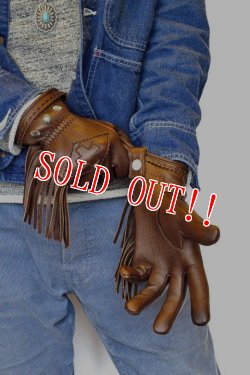 画像12: 「Mt.hill」 Deerskin Glove with Silver Concho マウントヒル ディアスキングローブ シルバーコンチョボタンカスタム [ブラウン]