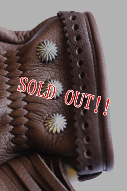 画像4: 「Mt.hill」 Deerskin Glove with Silver Concho マウントヒル ディアスキングローブ シルバーコンチョボタンカスタム [ブラウン]