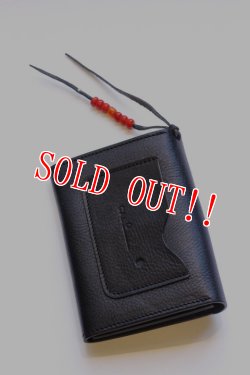 画像2: 「CAL O LINE」 BEADS LEATHER WALLET キャルオーライン ビーズ レザーウォレット ショート CL181-126 [ブラック]