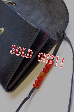 画像5: 「CAL O LINE」 BEADS LEATHER WALLET キャルオーライン ビーズ レザーウォレット ショート CL181-126 [ブラック]