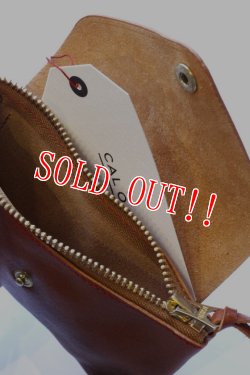 画像3: 「CAL O LINE」 BEADS LEATHER POUCH キャルオーライン ビーズ ポーチ CL181-127 [タン]