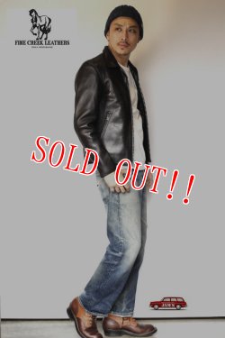 画像18: 「WEB予約不可」「FINE CREEK LEATHERS」 Eric　ファインクリークレザーズ エリック 襟付き シングルライダースジャケット ホースハイド FCJK017 [ブラック]