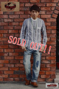 画像8: 「JELADO」Ellis ジェラード エリス バンドカラーシャツ ストライプ AG31110 [インディゴ]