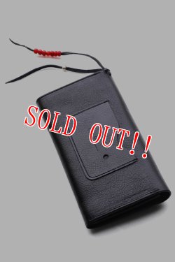 画像2: 「CAL O LINE」 BEADS LEATHER LONG WALLET キャルオーライン ビーズ レザー ロングウォレット CL181-125 [ブラック]