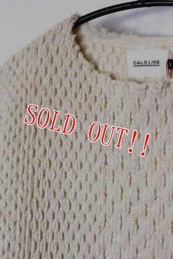 画像2: 「CAL O LINE」 CUT OFF JACQARD L/S Tee キャルオーライン カットオフ ジャガード 長袖Tシャツ CL182-021 [ナチュラル]