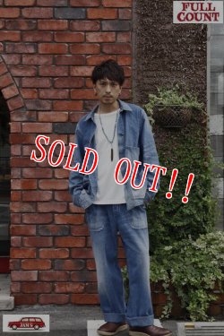 画像14: 「FULLCOUNT」1930s 10oz Denim Short Coverall フルカウント 10オンスデニム ショートカバーオール ヴィンテージ加工 2920OW [インディゴ]