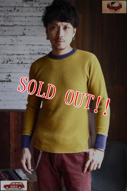 画像6: [限定生産]「JELADO」 MEGA THERMAL 2TONE ジェラード メガ サーマル 2トーン クルーネック [マスタード×ネイビー]