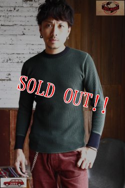 画像6: [限定生産]「JELADO」 MEGA THERMAL 2TONE ジェラード メガ サーマル 2トーン クルーネック [グラスグリーン×ブラック]